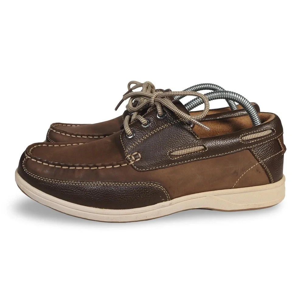 Florsheim Lakeside Ox Moc Toe 13157-200 Brown Mens 9W Leather Boat Shoes‎